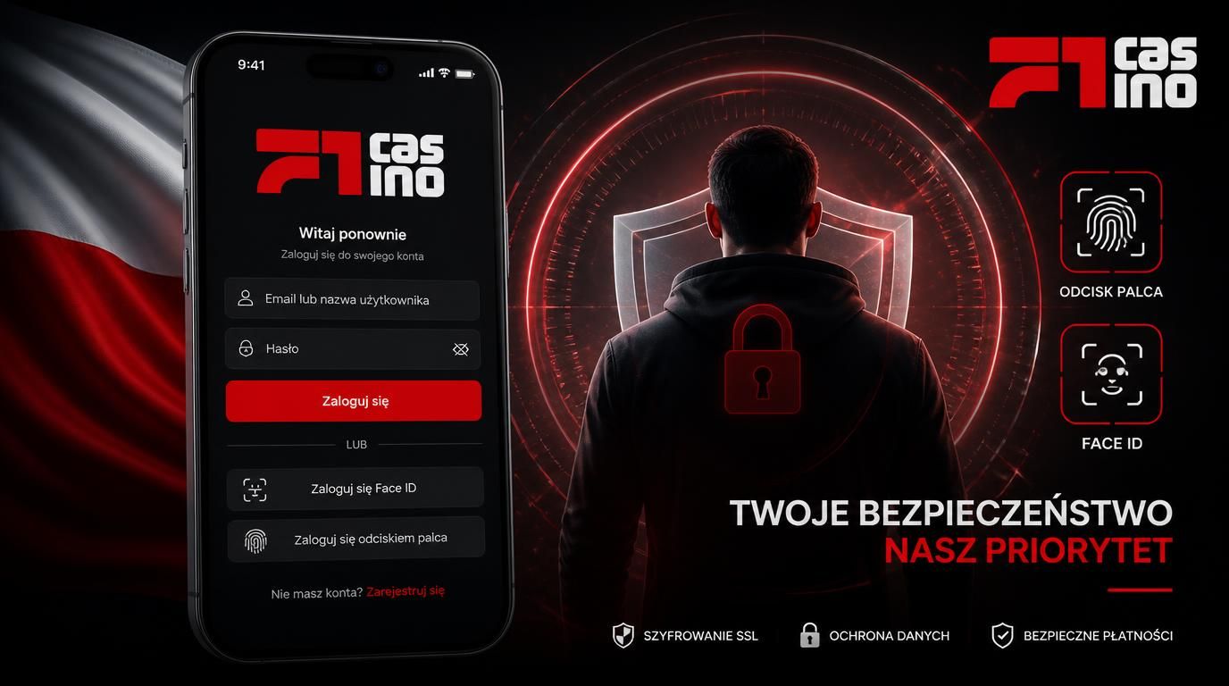 Interfejs logowania z biometrią, tarcza ochronna, bezpieczna gra mobilna